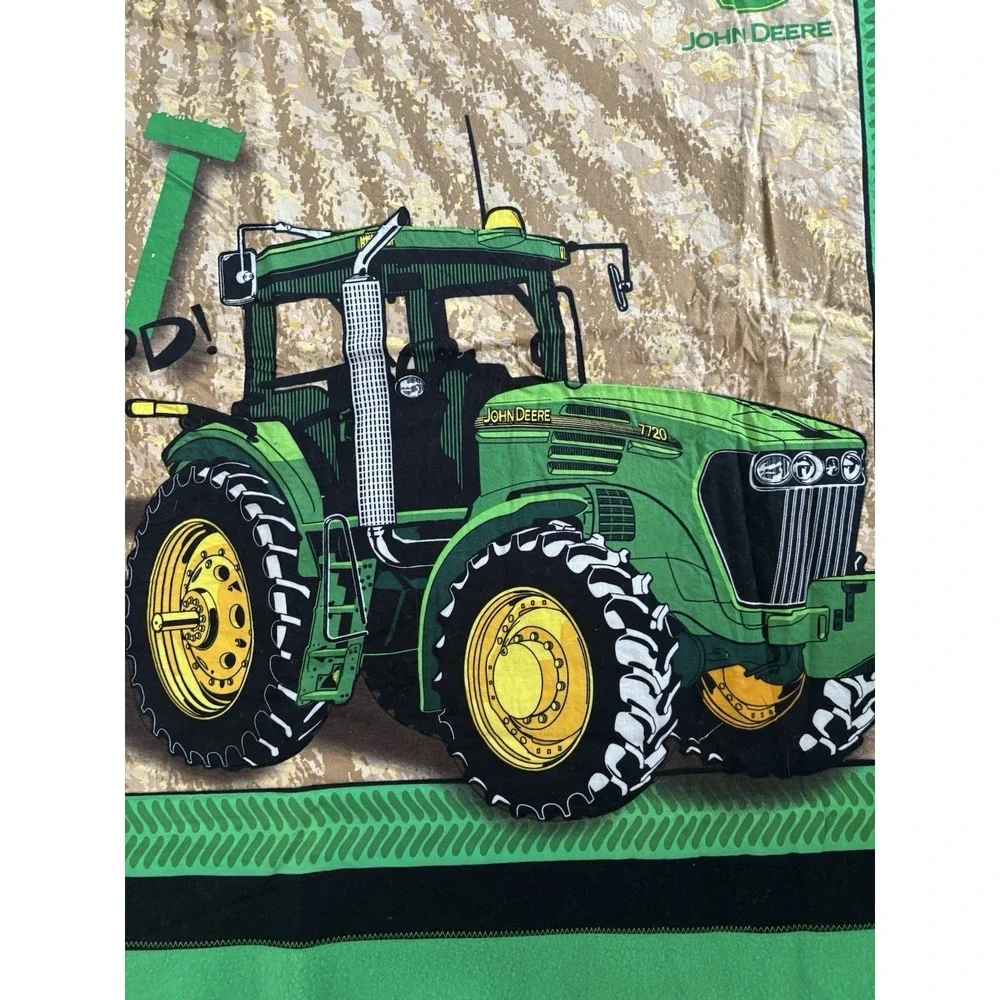 Handmade John Deere Fleece Baby Crib Blanket Green 43